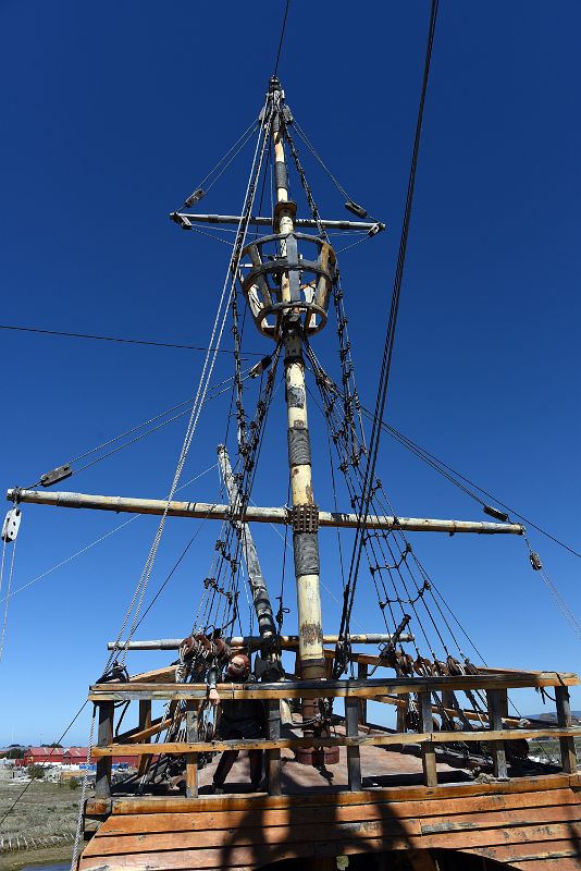 16C Crows Nest And Bowsprit On Nao Victoria Replica Commanded By Ferdinand Magellan Near Punta Arenas Chile